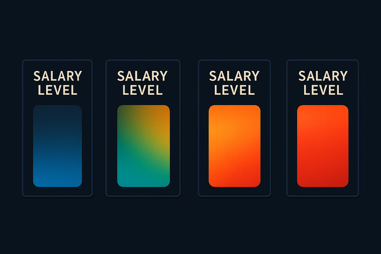 Four salary level bars in varying colors, representing how different salary levels affect the QBI deduction for S-Corp owners.